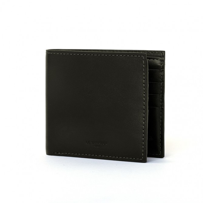 Portefeuille - Vue de profil, cuir de veau italien, 11x9,5 cm - Big Boutique Bpifrance. Portefeuille - Vue de profil, cuir de veau italien, 11x9,5 cm - Big Boutique Bpifrance.